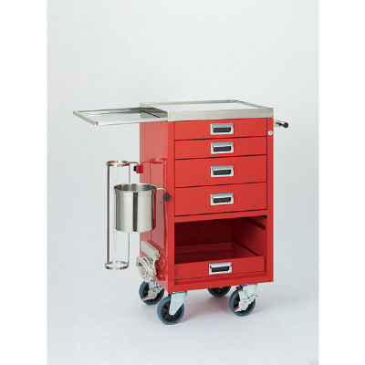 松吉医科器械 コンパクトオープン救急カート(4段) YL-EC04R 1台 24-2500-00（直送品）