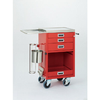 松吉医科器械 コンパクトオープン救急カート（3段） YL-EC05R 1台 24-2500-01　マツヨシカタログ（直送品）