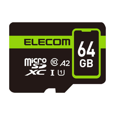 マイクロSDカード microSDXC 64GB Class10 UHS-I MF-SP064GU11A2R エレコム 1個（直送品）
