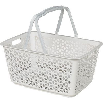 ヒマラヤ化学工業所 ヒマラヤ化学 1559 ハンドル積み重ねバスケット ホワイト 513×355×260 155973 1個（直送品）