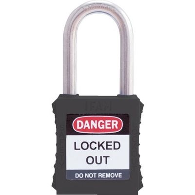 IFAM イファム ロックアウト用南京錠 ステンレス製シャックル 黒 044870 1個 386-0964（直送品）