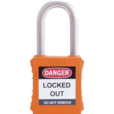 IFAM イファム ロックアウト用南京錠 ステンレス製シャックル オレンジ 044910 1個 386-0954（直送品）