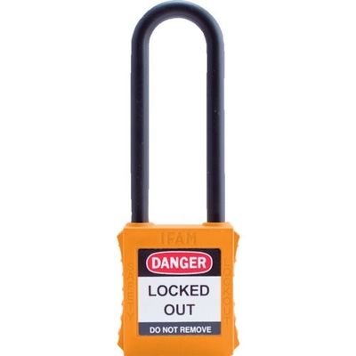 IFAM イファム ロックアウト用南京錠 ナイロン製シャックル(ツル長) オレンジ 044926 1個 386-0951（直送品）