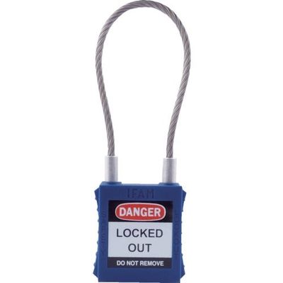 IFAM ロックアウト用南京錠 スチールケーブル製シャックル 青 044951 1個 385-7043（直送品）