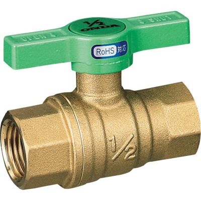 オンダ製作所 FF型(フルボール) RoHS指令対応 Rc1×Rc1 グリーンTハンドル G-FF-T25 1個 266-8916（直送品）