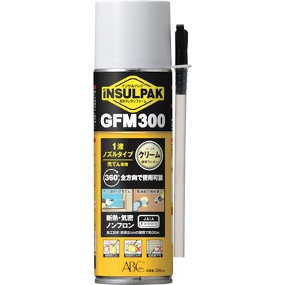 ABC 簡易型発泡ウレタンフォーム 1液ノズルタイプ インサルパックGFM300 300ml フォーム色:クリーム GFM300C 1本（直送品）