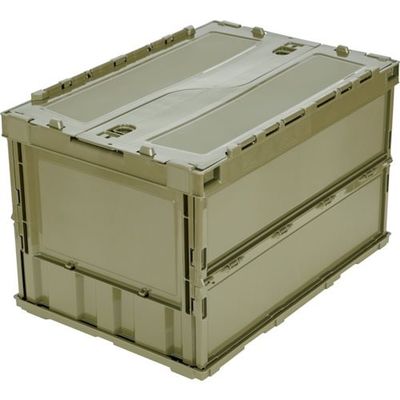 トラスコ中山 TRUSCO オリコン 薄型折りたたみコンテナ 50L ロックフタ付 OD色 TR-C50B-OD 1個 259-4771（直送品）