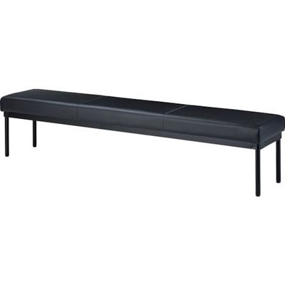 トラスコ中山 TRUSCO 抗菌ロビーチェア 背なし 1800×350×400 ブラック MCK-1835-BK 1台 380-3585（直送品）