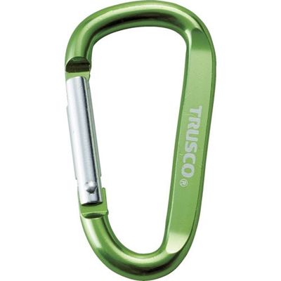 トラスコ中山 TRUSCO まとめ買い カラビナ 線径6mmX60mm D型 グリーン10個 TKN660GN10P 1組(10個)（直送品）