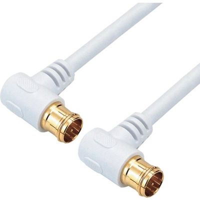 ホーリック アンテナケーブル 2m ホワイト 両側L字差込式コネクタ AC20ー613WH 1個 379-0425（直送品）