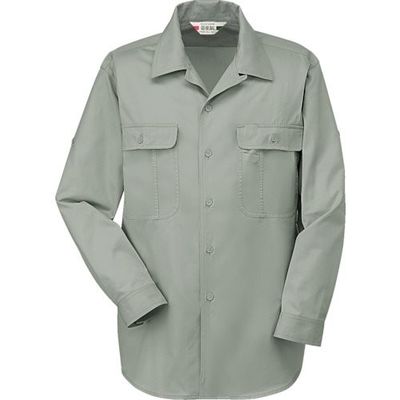 コーコス信岡 コーコス 長袖開襟シャツ408 9 グリーン 4L 408-9-4L 1枚 853-9000（直送品）