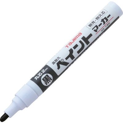 TJMデザイン タジマ 高耐久ペイントマーカー 黒 中字・丸芯 KPEM-BLA 1本 266-8977（直送品）