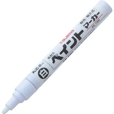TJMデザイン タジマ 高耐久ペイントマーカー 白 中字・丸芯 KPEM-WHT 1本 266-8979（直送品）