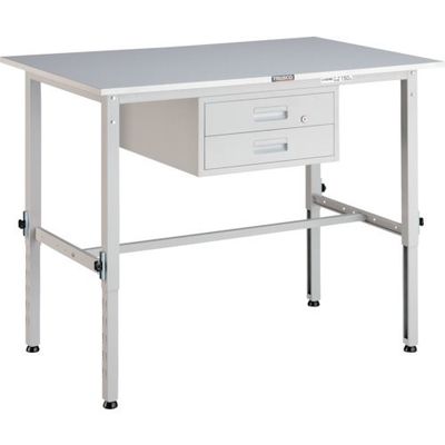 トラスコ中山 TRUSCO RAEM型高さ調節作業台 1200X750 2段引出付 W色 RAEM-1200F2 W 1台 467-2321（直送品）
