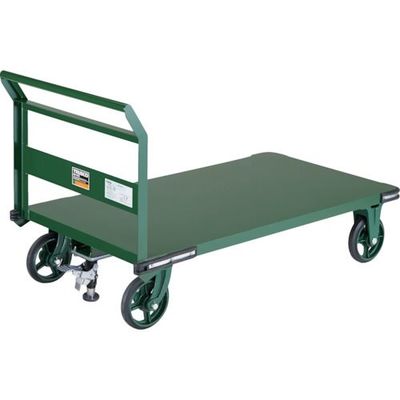 トラスコ中山 TRUSCO 鋼鉄製運搬車 1400X750 φ200 ハンドル側自在車 鋳物車輪 Lストッパー付 OH-1LRSS 1台（直送品）