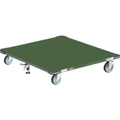 TRUSCO 鋼鉄製平台車 1100X1100 φ150ブレーキ付きプレス車 ロックストッパー付 PHT-1111H-150SS 1台（直送品）