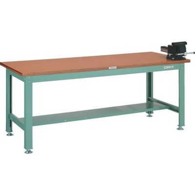 トラスコ中山 TRUSCO 中荷重作業台(1200kg)HW型 1500X750XH740 バイス付 グリーン色 HW-1500VRS 1台（直送品）