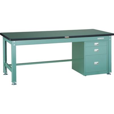 TRUSCO 中荷重作業台(2000kg)DW型 1500X750XH740 3段ワゴン付 グリーン色 RDW-1500UDC111 1台（直送品）