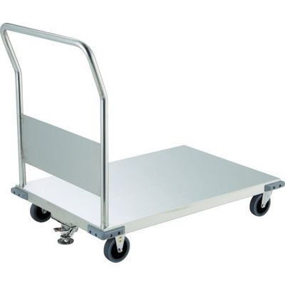 TRUSCO ステンレス台車 オールステン台車 コーナーC付 900X600 帯電防止U車輪 ストッパー付 AS-2B-100TBU-S（直送品）