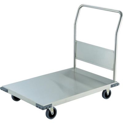 TRUSCO ステンレス台車 オールステン台車 コーナーC付 800X450 φ100帯電防止U車輪 AS-3B-100TBU 1台（直送品）