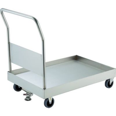 TRUSCO ステンレス台車 オールSUS304 皿型台車 800X450 帯電防止U車輪 ストッパー付 SSAR-3TBU-S 1台（直送品）
