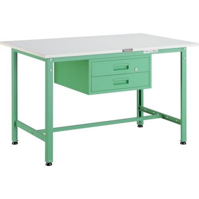 トラスコ中山 TRUSCO AE型作業台 1200X750XH740 2段引出付 YG色 AE-1200F2 YG 1台 466-6861（直送品）