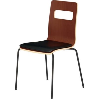 トラスコ中山 TRUSCO 木目調チェア ブラウン×ブラック ブラッククッション RLESBK-BB 1脚 390-2253（直送品）