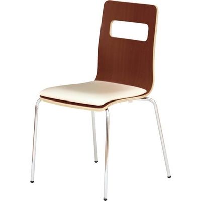 トラスコ中山 TRUSCO 木目調チェア ブラウン×シルバー アイボリークッション RLESIV-BS 1脚 390-2243（直送品）