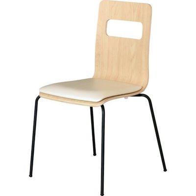 トラスコ中山 TRUSCO 木目調チェア ナチュラル×ブラック RLES-NB 1脚 390-2252（直送品）