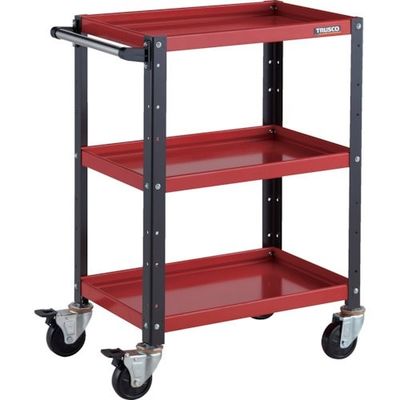 トラスコ中山 TRUSCO ツールワゴン バーディワゴン 600X400XH880 3段 レッド/ブラック BDW-963-RBK 1台（直送品）