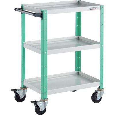 TRUSCO ツールワゴン バーディワゴン 600X400XH880 3段 ホワイト/ヤンググリーン BDW-963-WYG 1台（直送品）