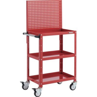 TRUSCO ツールワゴン バーディワゴン 上部パンチングパネル付 600X400X1330 ウレタン車輪 レッド BDW-P963U-RR（直送品）