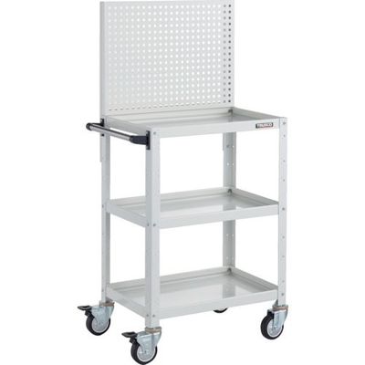 TRUSCO ツールワゴン バーディワゴン 上部パンチングパネル付 600X400X1330 ウレタン車輪 ホワイト BDW-P963U-W（直送品）
