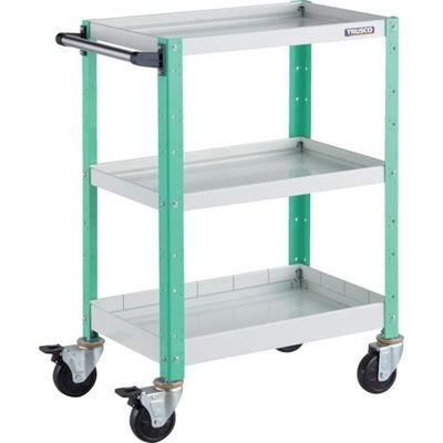 TRUSCO ツールワゴン バーディワゴン 600X400XH880 浅2深1段 ホワイト/ヤンググリーン BDW-963F1-WYG 1台（直送品）