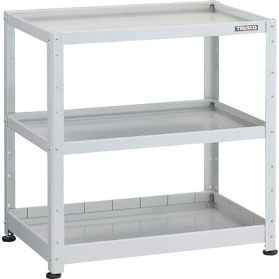 トラスコ中山 TRUSCO 小型物品棚 バーディワゴン固定型 750X500 浅2深1段 ホワイト BDW-R973F1-W 1台（直送品）