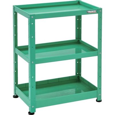 トラスコ中山 TRUSCO 小型物品棚 バーディワゴン固定型 750X500 浅2深1段 ヤンググリーン BDW-R973F1-YG 1台（直送品）