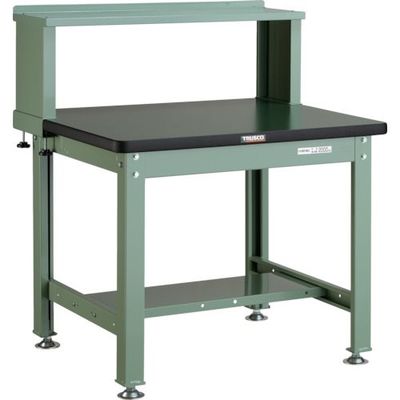 TRUSCO 中荷重作業台(2000kg)DW型 900X750XH1044(全高) 上棚付 グリーン色 RDW-900YURB 1台（直送品）