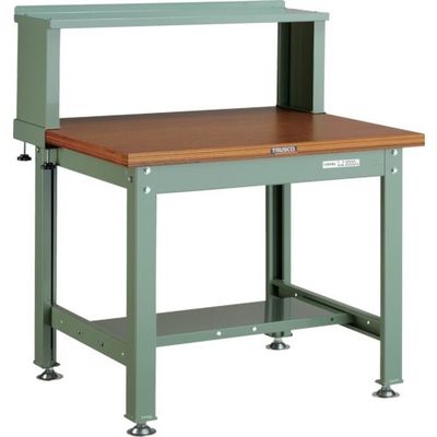 TRUSCO 中荷重作業台(2000kg)DW型 900X750XH1044(全高) 上棚付 グリーン色 DW-900YURB 1台（直送品）
