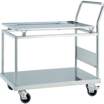 TRUSCO ステンレス台車 SUS304 防振台車 900X600 パンチング 2段 帯電防止U車輪 SBSD-P9060-T2-TBU（直送品）