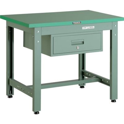 トラスコ中山 TRUSCO 中荷重作業台(800kg)GW型 1200X600XH740 1段引出付 グリーン色 GWP-1260F1 1台（直送品）