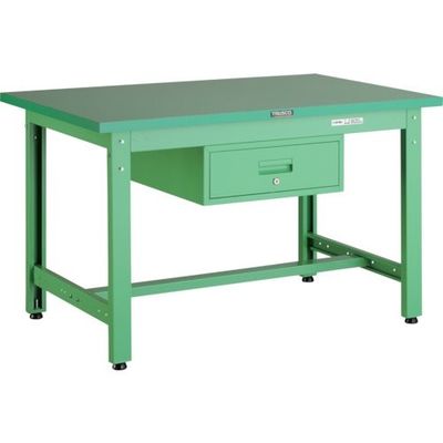 TRUSCO 中荷重作業台(800kg)GW型 1200X750XH740 1段引出付 ヤンググリーン色 GWP-1275F1 YG 1台（直送品）
