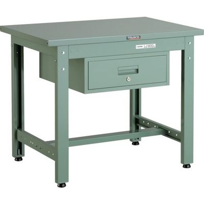 トラスコ中山 TRUSCO 中荷重作業台(800kg)GW型 1200X600XH740 1段引出付 グリーン色 GWS-1260F1 1台（直送品）