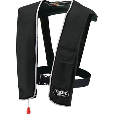 オーシャンライフ OCEANLIFE 自動膨張式ショルダータイプ 作業用ライフジャケット ブラック TYPE A LG-1-BK 1着（直送品）