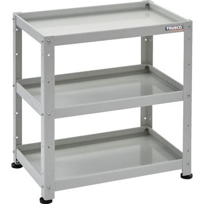 トラスコ中山 TRUSCO 小型ボルト式棚 バーディワゴンラック型 600X400 3段 ホワイト BDW-R763-W 1台（直送品）