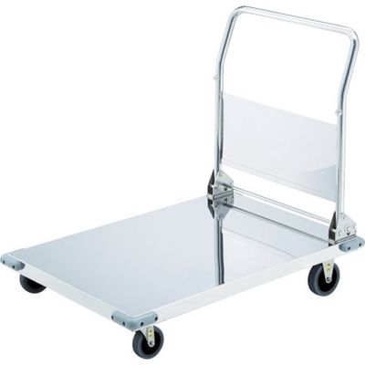 TRUSCO ステンレス台車 折りたたみ式オールステン台車 900X600 φ100帯電防止U車輪 AS-O-2-100TBU 1台（直送品）