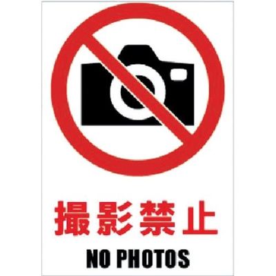 ホリコー Glassticker(ガラスステッカー)04 撮影禁止 140mm×200mm GS-140200-04 1セット(8枚)（直送品）