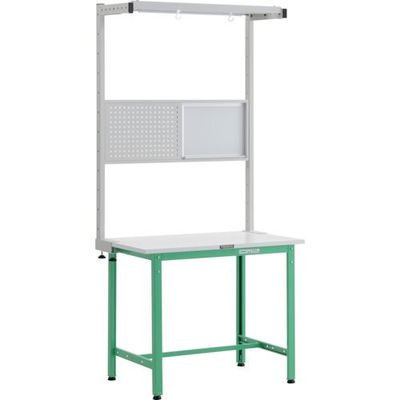 トラスコ中山 TRUSCO AE型作業台 W900XD750 ツールハンガーフルセット付 YG色 AE-0975THFS YG 1台（直送品）