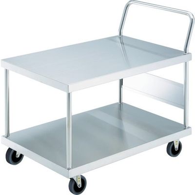 トラスコ中山 TRUSCO ステンレス台車 オールステン台車 1200X750 片袖2段 帯電防止U車輪 AS-12-100TBU 1台（直送品）