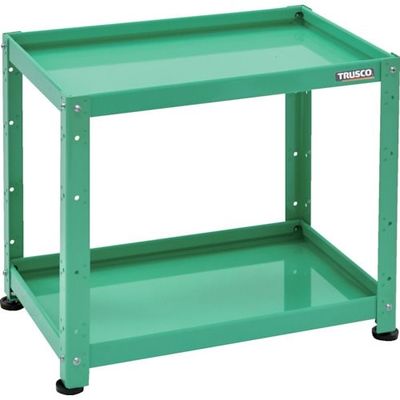 トラスコ中山 TRUSCO 小型ボルト式棚 バーディワゴンラック型 600X400 2段 ヤンググリーン BDW-R662-YG 1台（直送品）