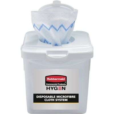 ラバーメイド ディスポーサブルマイクロファイバークロス用ハンドル付きケース(4個入り) RM1965401WT 1箱(4個)（直送品）